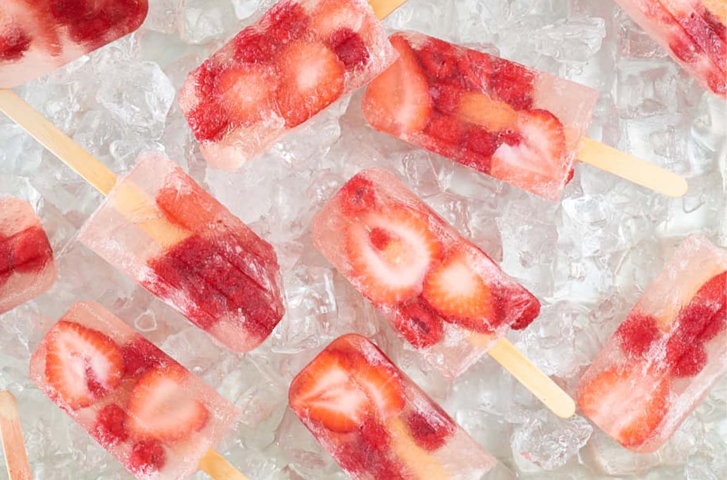 Rose Strawberry Popsicles